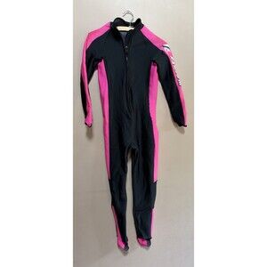 Fathom Seaflex Full Bodysuit Farmer Jane Wetsuit Half Zipper Sz XS Pink & Black